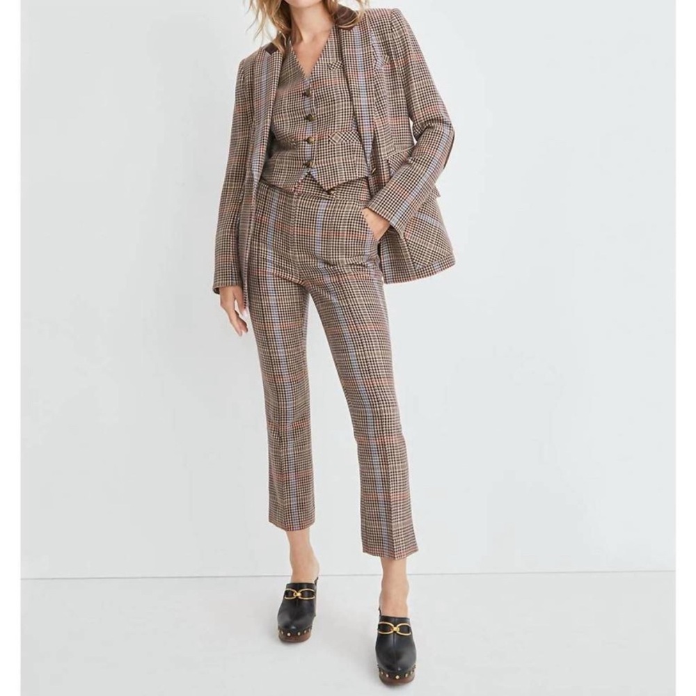NWT VERONICA BEARD montlake houndstooth pant in chicory multi size 8 reg $428